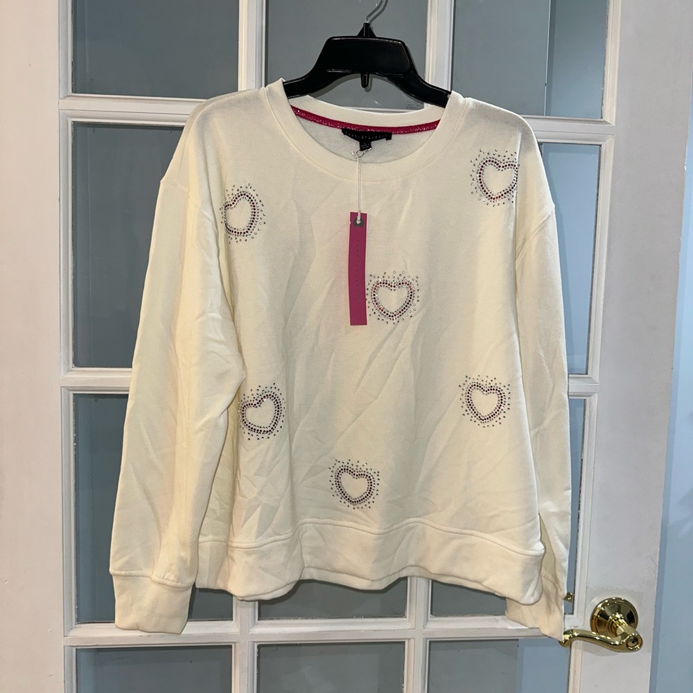 Jane and Delancey Cream Heart Sweatshirt